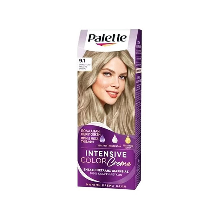 Schwarzkopf palette intensive color creme 9,1 ξανθό πολύ ανοιχτό σαντρέ 50ml