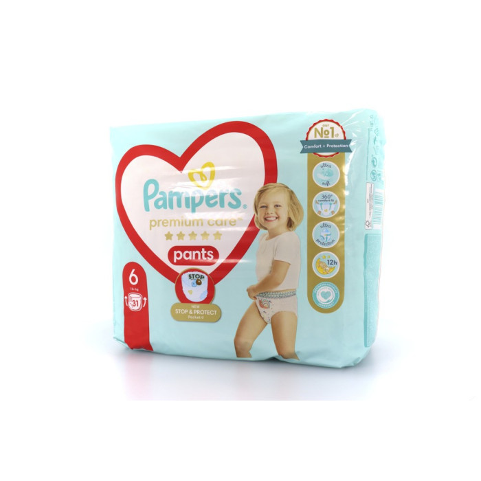 Pampers premium care pants νο 6 31τεμ jumbo