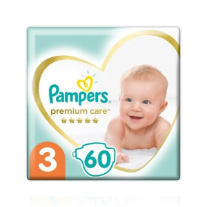 Pampers premium care No3 5-9kg 60τεμ Pampers - 1
