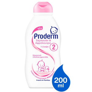 Proderm σαμπουαν & αφρολουτρο 200ml 1-3 ετων