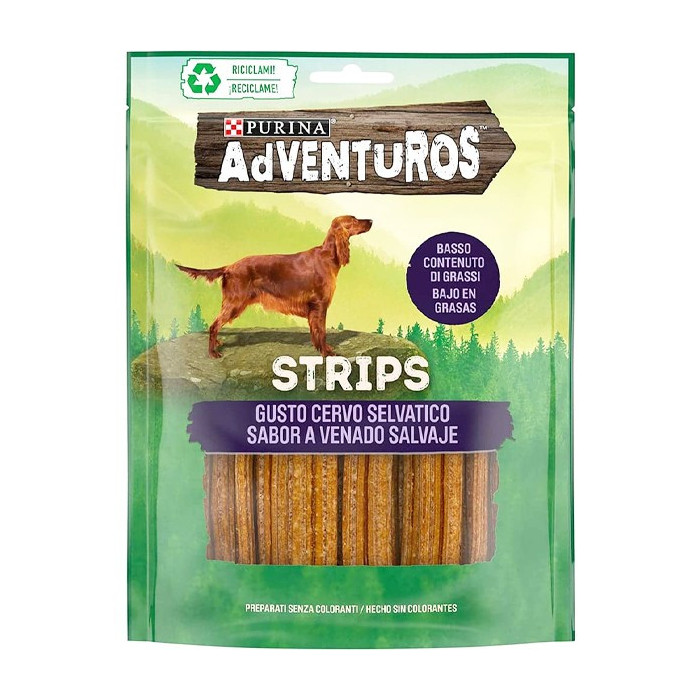 Purina adventuros σκυλοτροφη strips 90gr, ελαφι