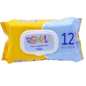 Renkli μωρομάντηλα με καπάκι premium 120τεμ Renkli - 1