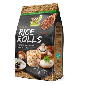 RiceUp ρυζογκοφρέτες ολικής με κρεμα μανιταριών και ελαιόλαδο 50gr RiceUp - 1