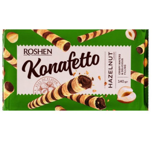 Roshen konafetto πουράκια με κρέμα φουντουκιού 140gr