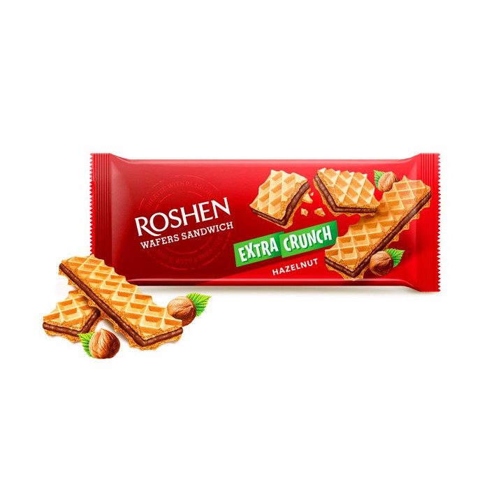 Roshen wafers sandwich τραγανη γκοφρετα 142gr, φουντουκι Roshen - 1