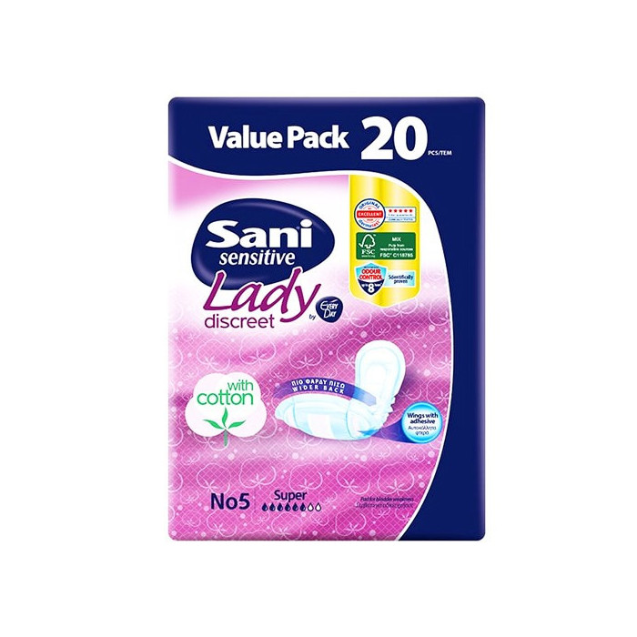 Sani lady sensitive No5 σερβιέτες ακράτειας 20τεμ Sani - 1