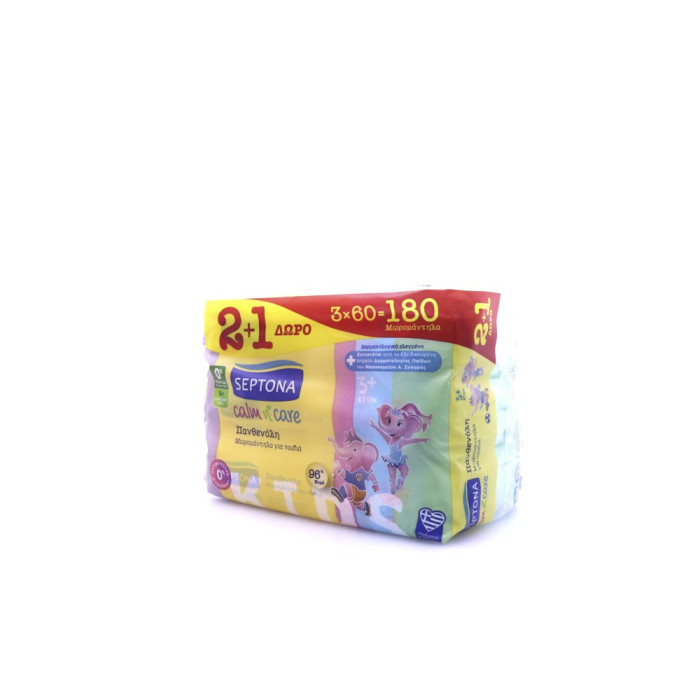 Septona calm n care μωρομάντηλα πανθενόλη kids 3x60τεμ