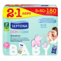 Septona calm n care μωρομάντηλα sensitive baby 3x60τεμ Septona - 1