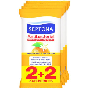 Septona υγρά μαντηλάκια αντιβακτηριδιακά πορτοκάλι 4x15τεμ Septona - 1