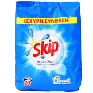 Skip σκόνη απορρυπαντικό πλυντηρίου ρούχων active clean 20μεζ 1,3kg Skip - 1