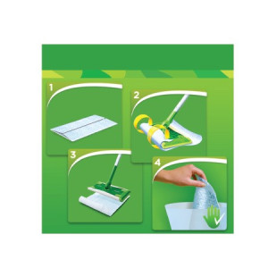 Swiffer kit με έτοιμη σκούπα, 8 πανάκια & 3 υγρά πανάκια