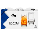 Tns ποτήρια γυάλινα νερού διαφανές avon tumbler 280ml 3τεμ