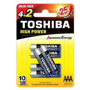 Toshiba μπαταρίες αλκαλικές AAA 6τεμ Toshiba - 1