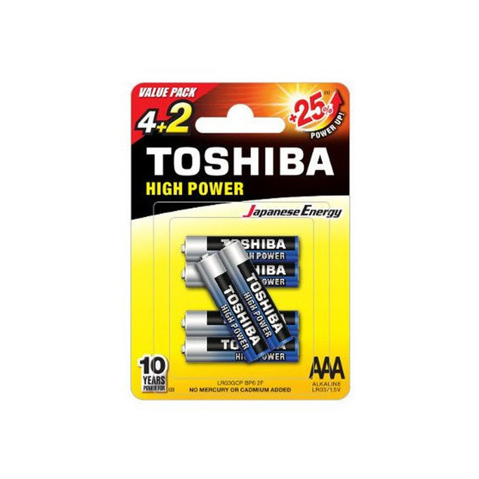 Toshiba μπαταρίες αλκαλικές AAA 6τεμ Toshiba - 1