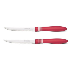 Tramontina μαχαίρι κόκκινο με λευκή ρίγα 2τεμ Κύκλωψ - 1