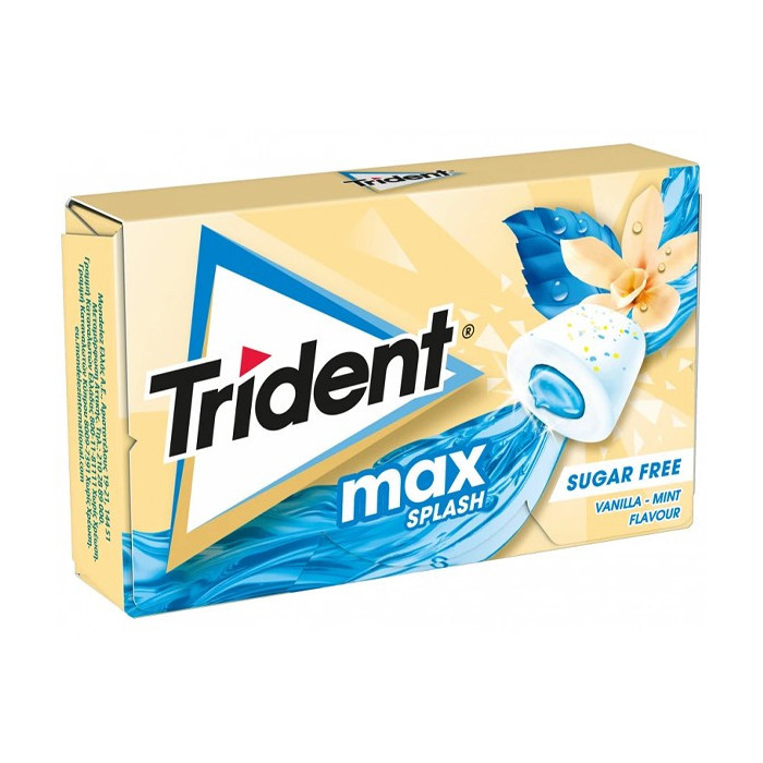 Trident max splash τσίχλες με βανίλια & μέντα 16x22gr