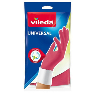 Vileda universal γάντια οικιακής χρήσης πλαστικά ροζ large Vileda - 1