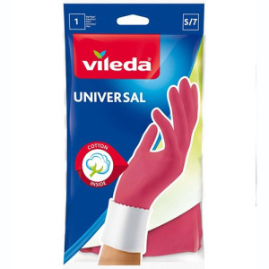 Vileda universal γάντια οικιακής χρήσης πλαστικά ροζ small Vileda - 1