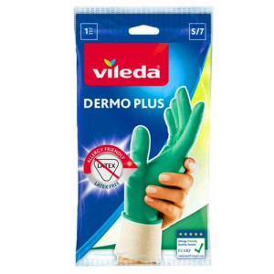Vileda dermo plus γάντια οικιακής χρήσης νιτριλίου πράσινα large Vileda - 1