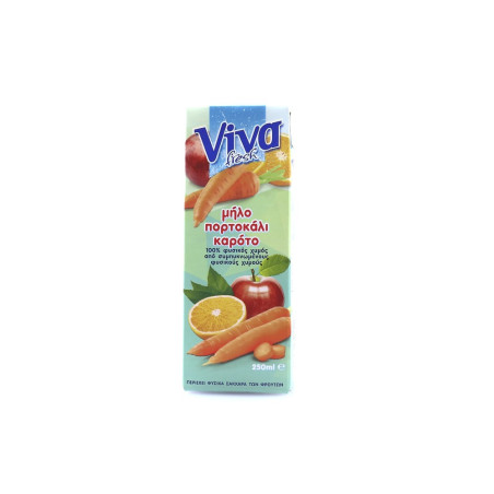 Viva χυμός με μήλο, πορτοκάλι & καρότο 250ml Viva - 4