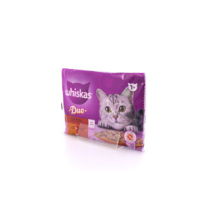 Whiskas γατοτροφή duo κρεατικά 4x85gr