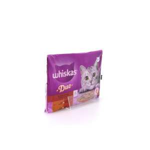 Whiskas γατοτροφή duo κρεατικά 4x85gr