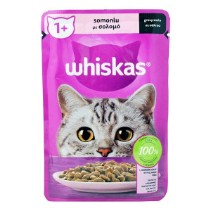 Whiskas γατοτροφή σολομός σε σάλτσα 85gr