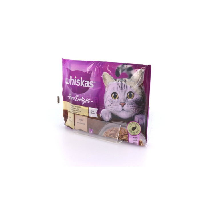 Whiskas γατοτροφή adult pure delight πουλερικά 4x85gr