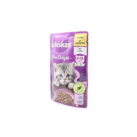 Whiskas γατοτροφή junior pure delight κοτόπουλο 85gr