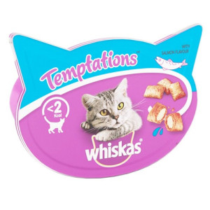 Whiskas temptations γατοτροφή με σολομό 60gr