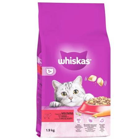 Whiskas γατοτροφή adult κροκέτα με μοσχάρι 1,9kg