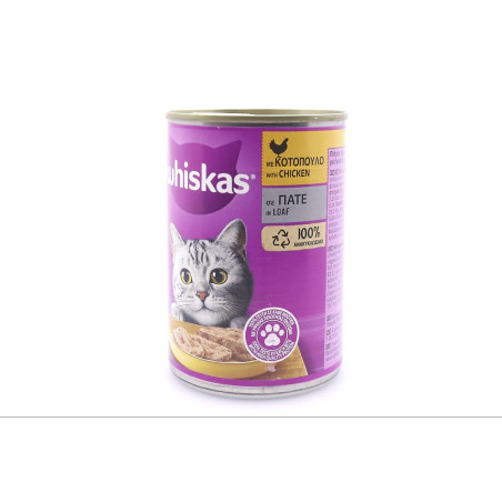 Whiskas γατοτροφή πατέ κοτόπουλο 400gr