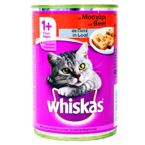 Whiskas γατοτροφή πατέ μοσχάρι 400gr