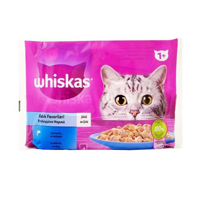 Whiskas γατοτροφή επιλεγμένα ψαρικά σε σάλτσα 4x85gr Whiskas - 1