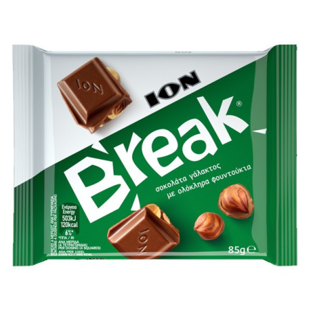 Break σοκολάτα γάλακτος με φουντούκια 85gr Ιον - 1