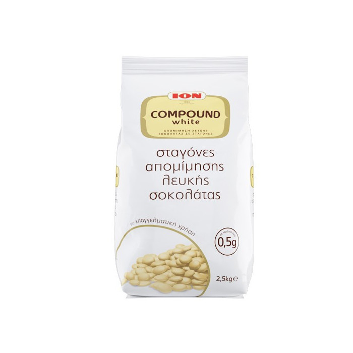 Ιον compound σταγόνες λευκής σοκολάτας 2,5kg