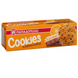 Παπαδοπούλου μπισκότα cookies με πορτοκάλι 180gr