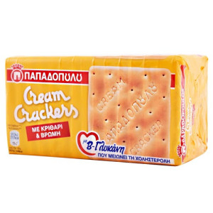 Παπαδοπούλου cream crackers με κριθάρι & βρώμη 185gr Παπαδοπούλου - 1