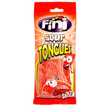 Fini ζελεδάκια sour tonques φράουλας 100gr