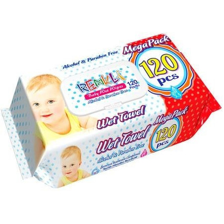 Renkli μωρομάντηλα με καπάκι premium baby 120τεμ Renkli - 1