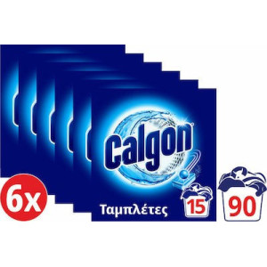 Calgon αποσκληρυντικό πλυντηρίου ρούχων σε ταμπλέτες 6x15τεμ