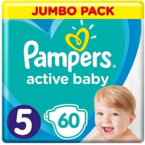 Pampers active baby πάνες με αυτοκόλλητο No5 11-16kg 60τεμ