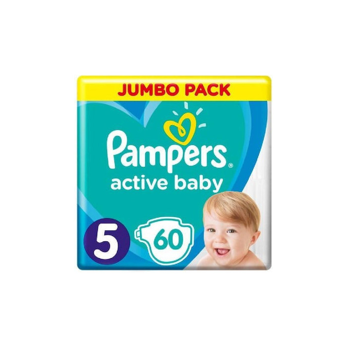 Pampers active baby πάνες με αυτοκόλλητο No5 11-16kg 60τεμ