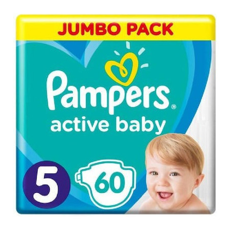 Pampers active baby πάνες με αυτοκόλλητο No5 11-16kg 60τεμ