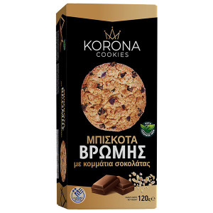 Korona μπισκότα βρώμης με κομμάτια σοκολάτας 120gr Korona - 1