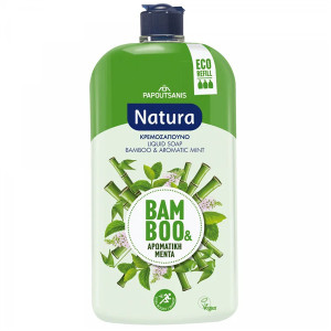 Papoutsanis natura κρεμοσάπουνο ανταλλακτικό menta & bamboo 900ml