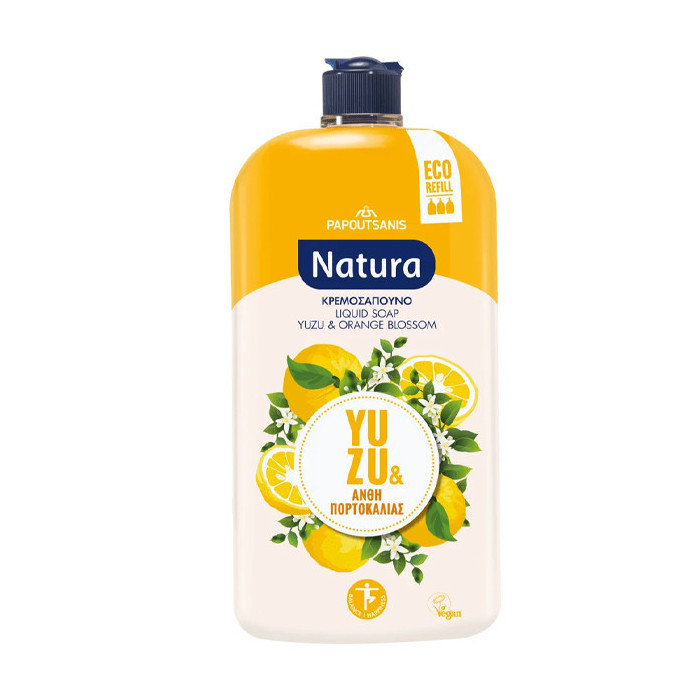 Papoutsanis natura κρεμ/νο αντ/κο 900ml yuzu & ανθη πορτοκαλιασ  - 1