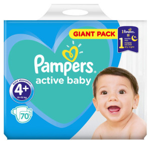 Πάνες active baby no 4 9-14kg 70τεμ ΒΑΡΟΣ  - 1