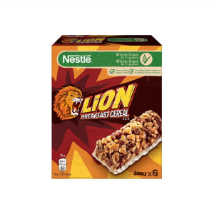 Nestle μπάρες δημητριακών lion με σοκολάτα & καραμέλα 6x25gr