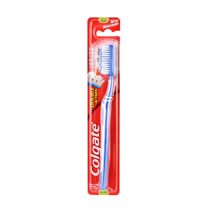 Colgate οδοντόβουρτσα double action μέτρια σε διάφορα χρώματα 1τεμ